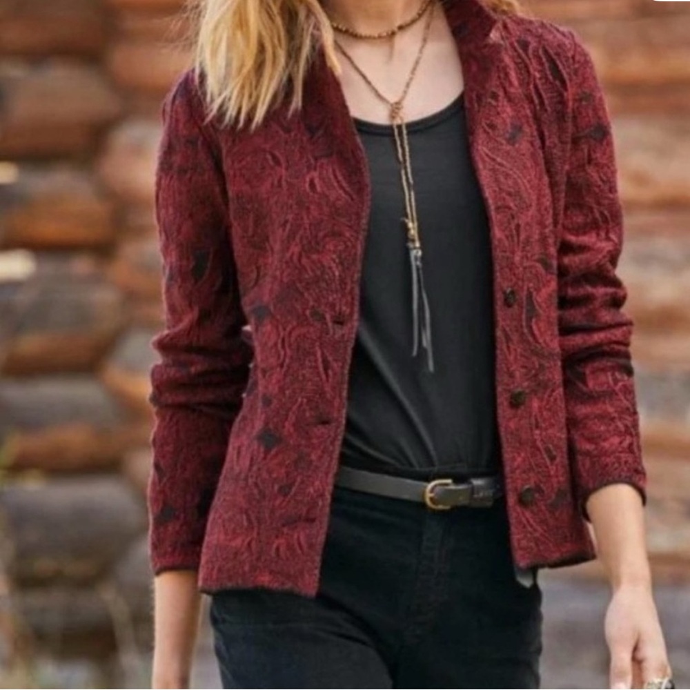 Peruvian Connection Women’s Medium Jacket Rosemea… - image 1